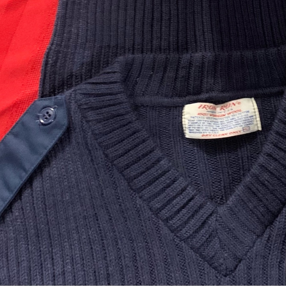 Iron Run Men’s Vintage Navy Wool Pullover Heavy Sweater - Size 40